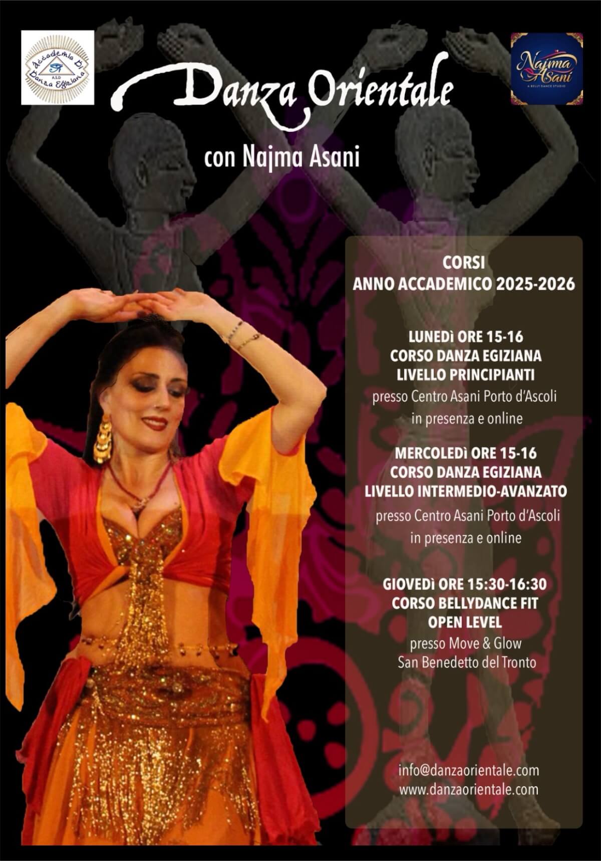 Corsi accademici 2025/26 di danza orientale con Najma Asani – danzaorientale.com